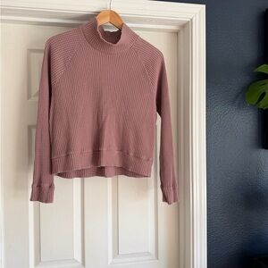 The North Face Women's Dusty Rose waffle Turtleneck Sweater